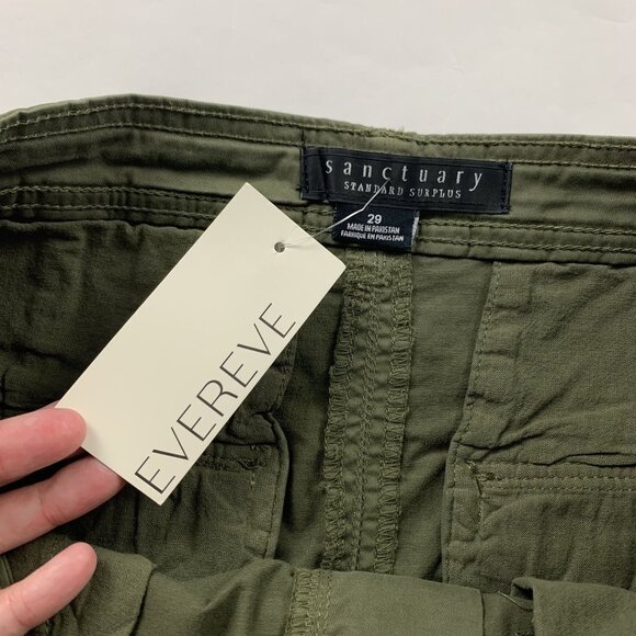 Sanctuary Dark Burnt Olive Canvas Split Front Triple Threat Maxi Skirt 29 New - Picture 3 of 6